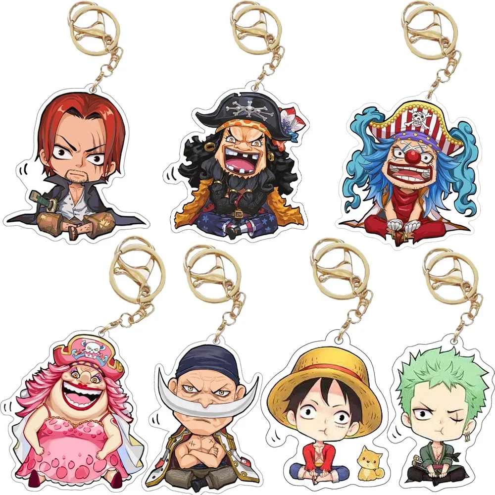 Anime Figure ONE PIECE Nami Boa Hancock Nika Monkey D. Luffy Buggy Marshall D Teach Shanks Acrylic Keychain Bag Pendant 5cm Gift