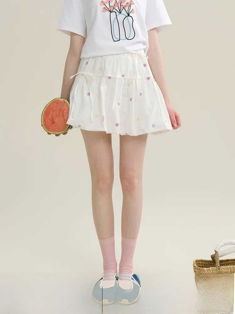 

Юбка Rina Berry с вышивкой и высокой талией. Симпатичная летняя универсальная сухая хлопковая юбка трапециевидной формы длиной f.