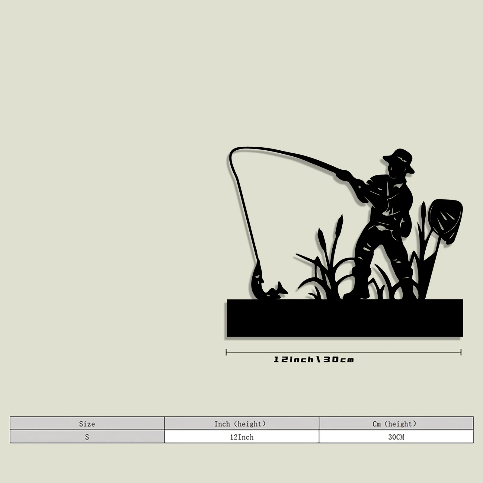 1pc of Metal Wall Art Depicting a Fishing Silhouette, Ideal for Decorating Homes, Patios, Living Rooms