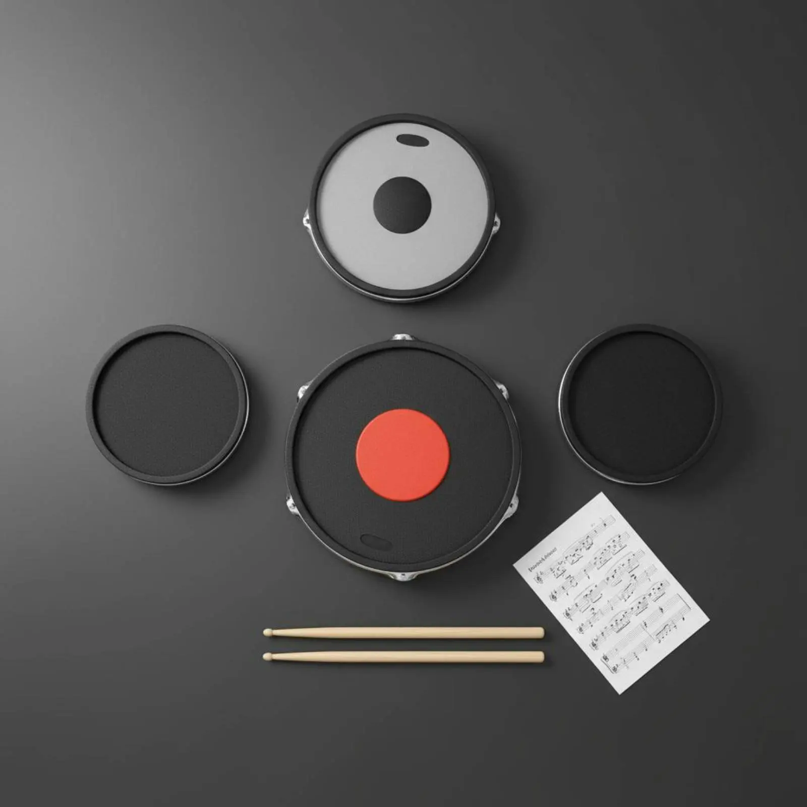 Rubber Drum and Cymbal Mutes Noise Reduction Drum Mute Pad Set Musical Instrument Accessory Removable Center for Home Practice view 2