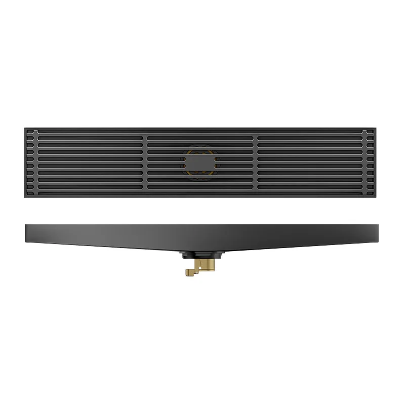 

With drainage slope] electroplating gun gray long bamboo row floor drain deodorant 304 stainless steel shower room floor drain
