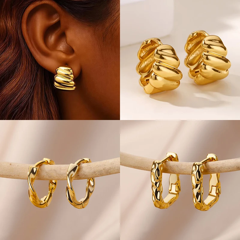 Luxus Schraube Muster Ohrringe Für Frauen Gold Farbe Geometrische Schraube Sommer Ohrringe Hochzeit Schmuck Party Urlaub Zubehör
