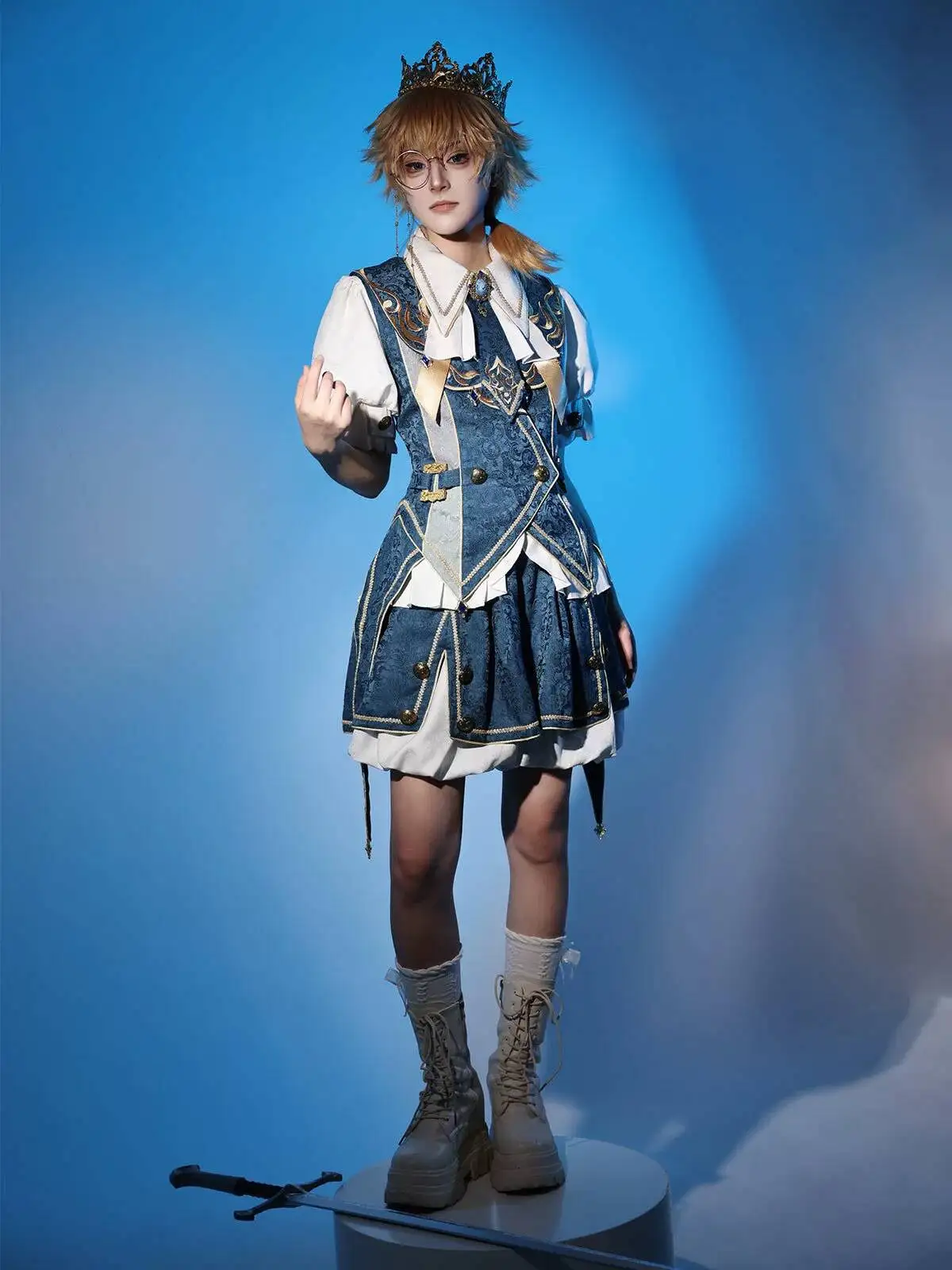 

Authentic Contract Magic Lolita Medieval Gentleman Prince Outfit Jacket Shirt Shorts Youthful Set