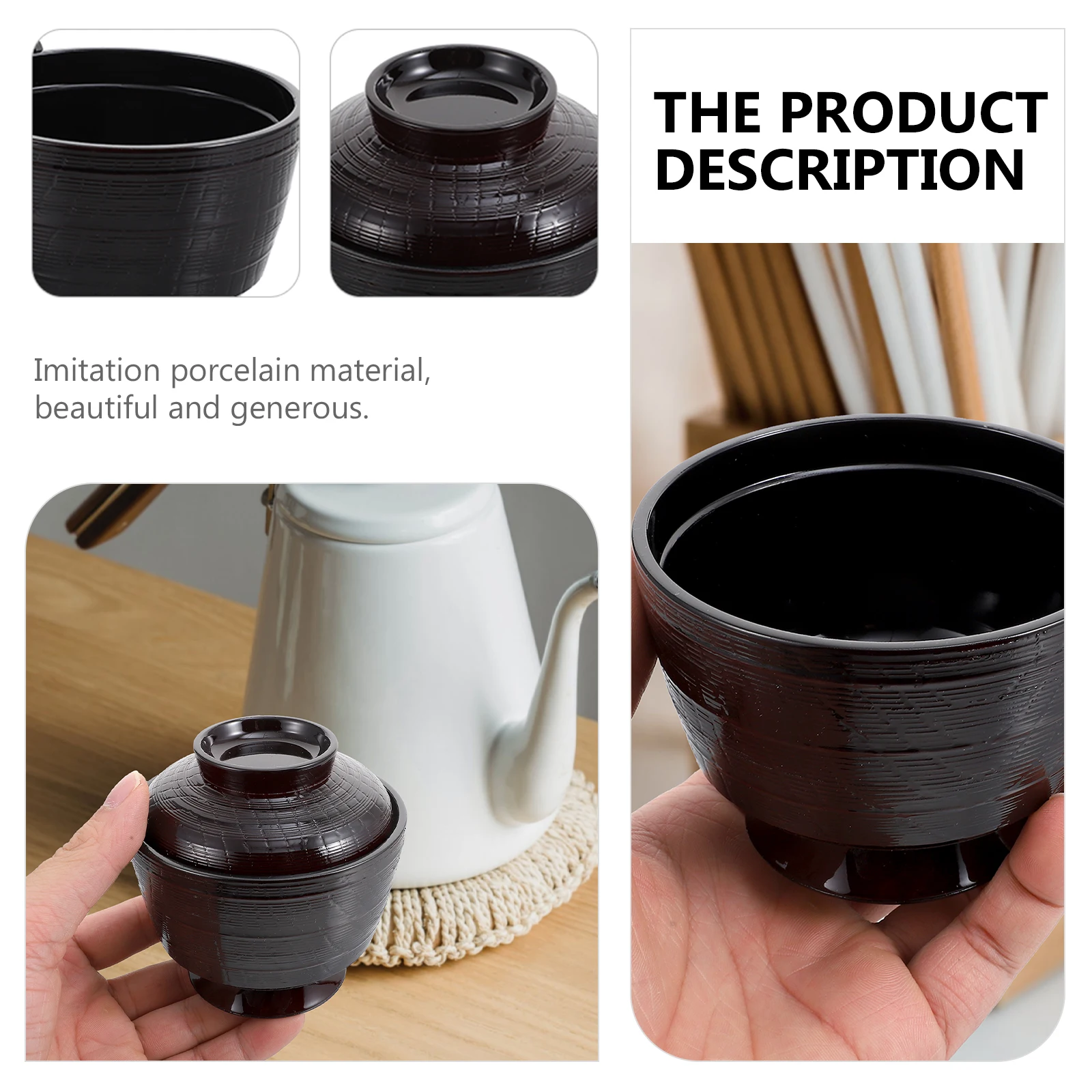 

Miso Soup Bowl Plastic Containers Lids Kitchen Supply Japanese Style Small Cover Dust Proof Home Housewarming Gift
