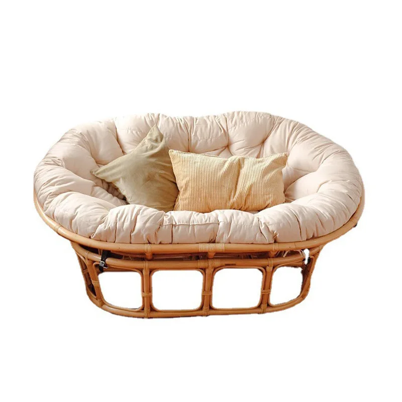 

Rattan sofa real rattan double rattan chair homestay home leisure recliner lazy chair