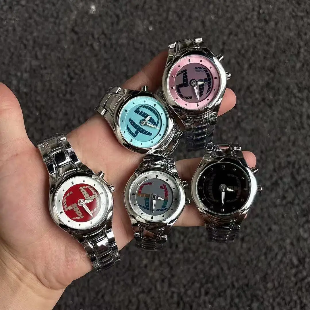 

Y2K Цифровой дисплей Циферблат Уникальные креативные мужские часы Различные цифровые цветные циферблаты Кварцевые часы Мужские часы со светящимся стальным ремешком