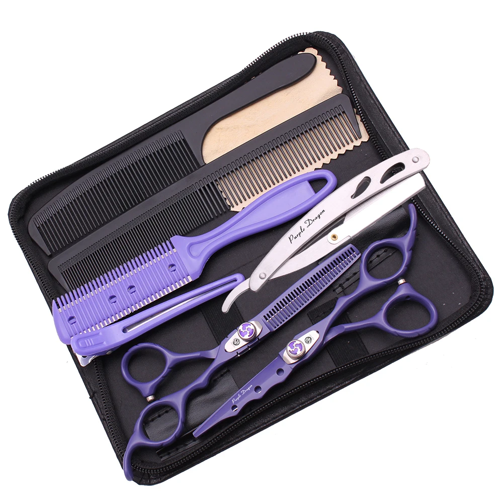 Professionelle Haarschere 6 Zoll Japan Edelstahl Haarschere Schwarz Haarschneideschere Rot Effilierschere Friseursalon Z1019 – Detail 10