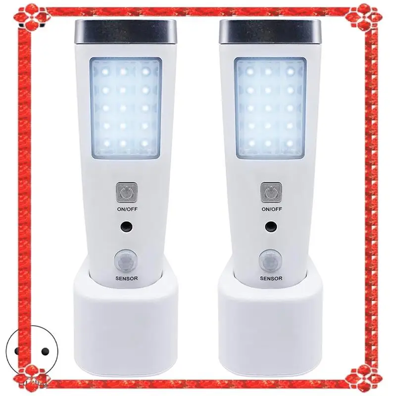 Consegna in 24 ore Lampada da parete con sensore di movimento 4X 4 in 1, torcia notturna a LED con spegnimento, torcia di emergenza ricaricabile EU