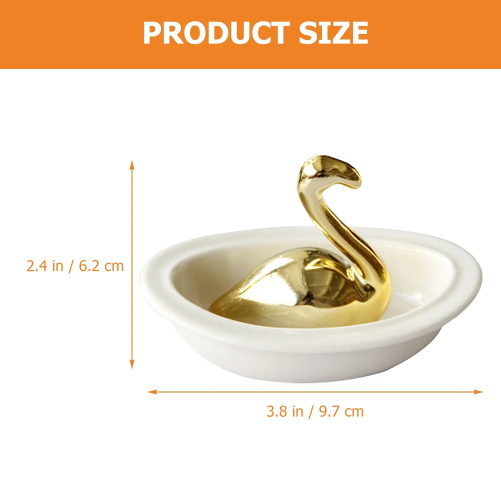 Flamingo Jewelry Organizer Ceramic Pink Flamingo Shape Jewelry Tray Holder for Rings Earrings Bracelets Desktop Decoration