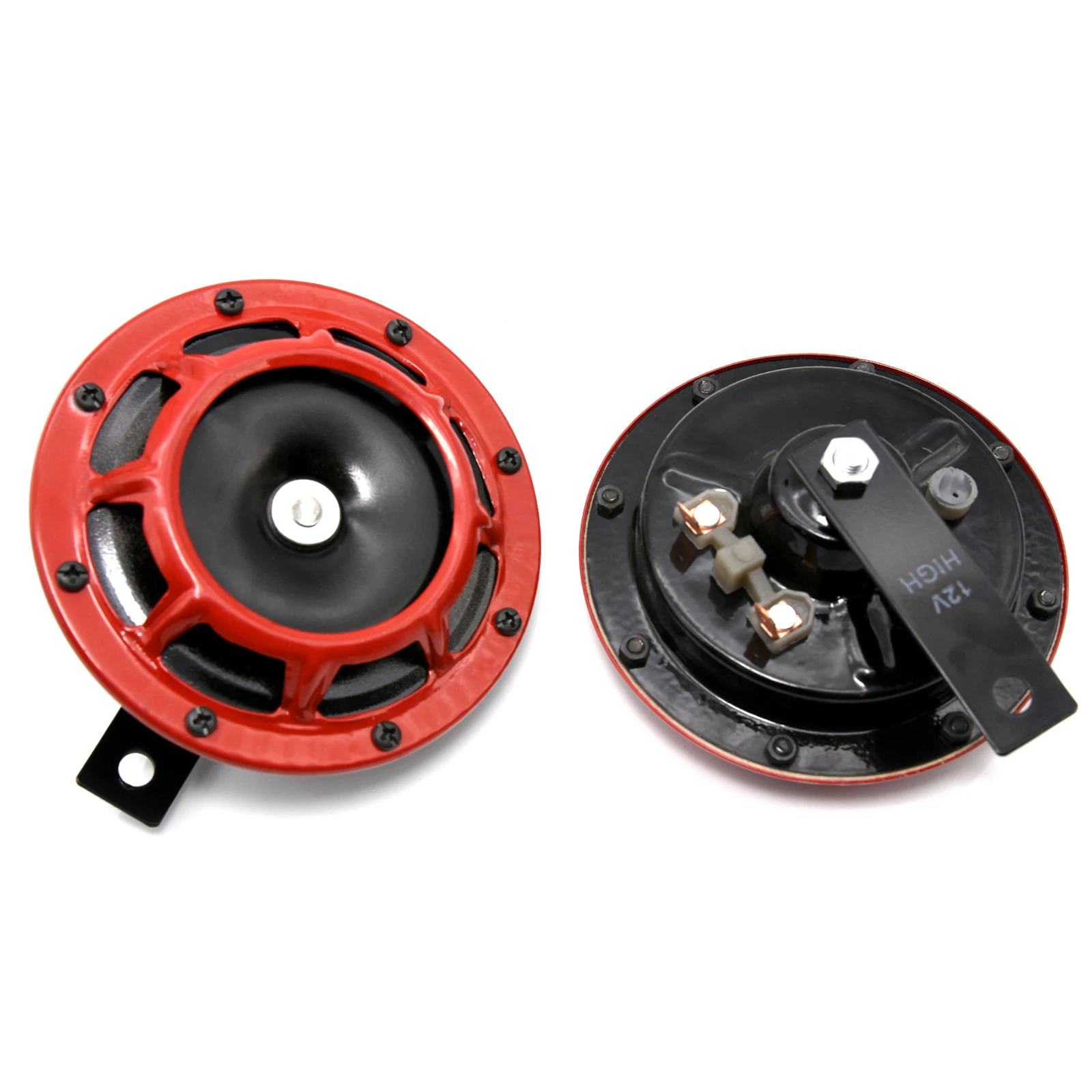 Bocina eléctrica de 12V y 115DB para coche, altavoz fuerte para motocicleta, a la moda, color rojo, accesorios para automóvil