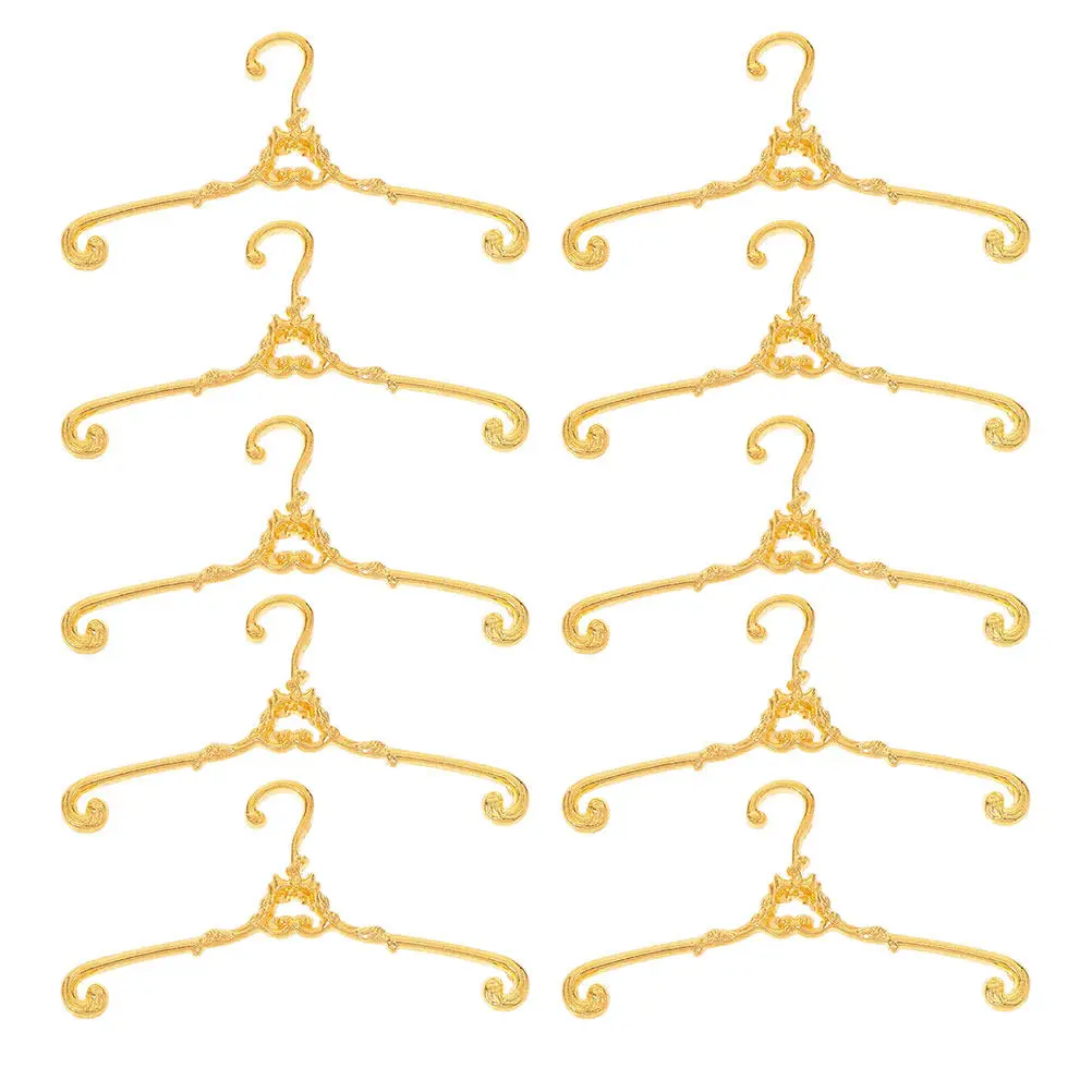 

48Pcs Sturdy Metal Mini Hangers Vintage Dollhouse Clothing Rack Miniature Wardrobe Organizer Realistic Display Stand Accessories
