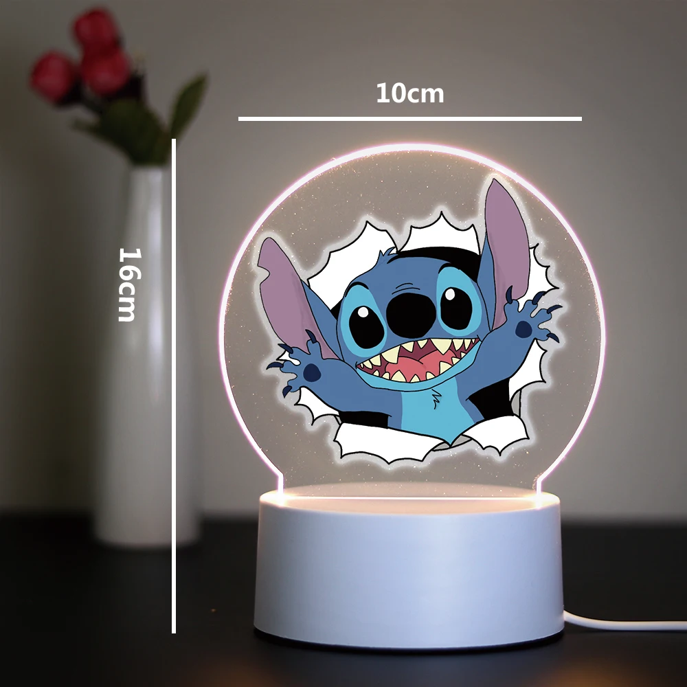 LED 3D Night Light com Crack Base, lâmpada que muda a cor, personagem animado, novo, RGB, 1 pc