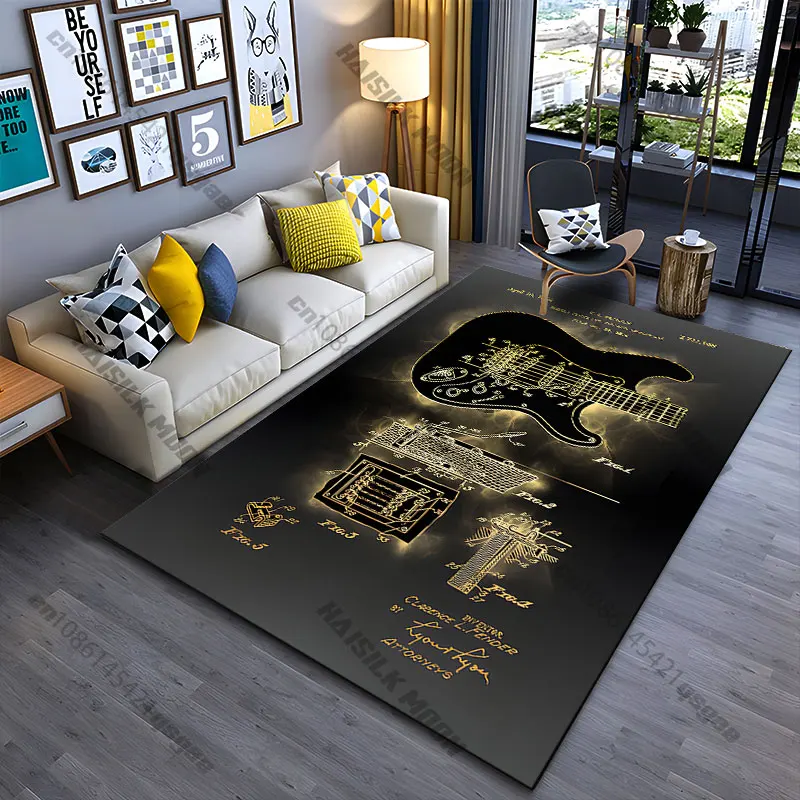 Guitar tremolo device patent carpet Yoga living room room decor children's crawling mat doormat area rug games mat