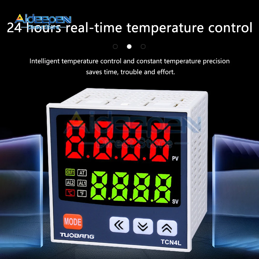 ترموستات رقمي PID مخرج مزدوج مدخل عالمي TC4S TC4H TC4L TC4M متحكم في درجة الحرارة منظم SSR مرحل التيار المتناوب 110 فولت 220 فولت