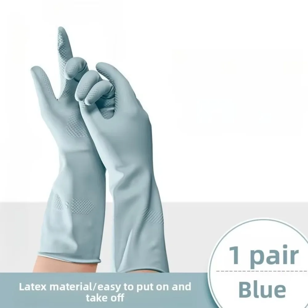 Latex Dish Washing Gloves Non-slip Grip Reusable Rubber Glove with Cotton Liner Waterproof Gloves For Kitchen Bathroom Cleaning