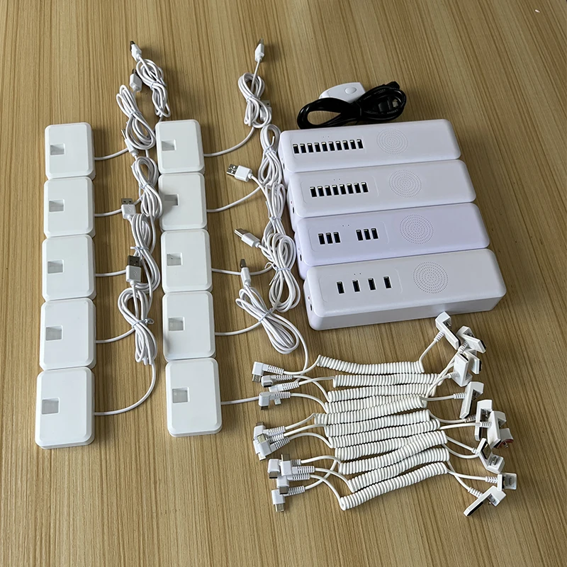 4 6 8 10 Ports Mobile Phone Security Burglar Alarm System Host Set With Phone Anti-Theft Alarm Stand For Exclusive Shop