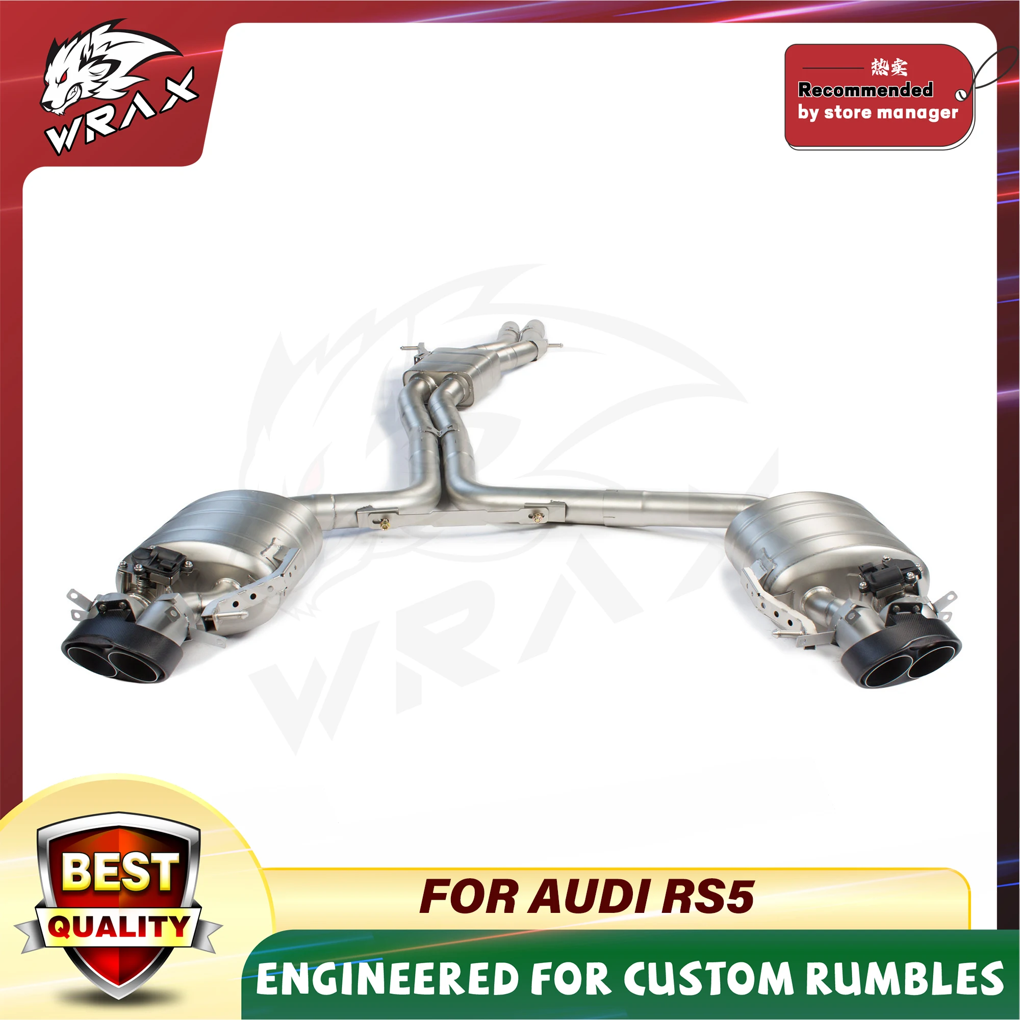 

WRAX Exhaust For AUDI RS5 Stainless Steel Catback High Performance Exhaust Exhaust Systems Tail Performance Muffler Valve