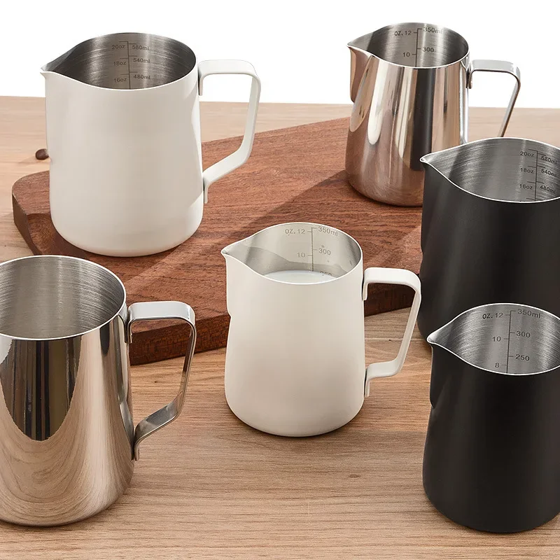 Milk Frothing Pitcher Latte Milk Frother Jug Barista spresso Stainless Steel Jars Coffee Shop Accessories