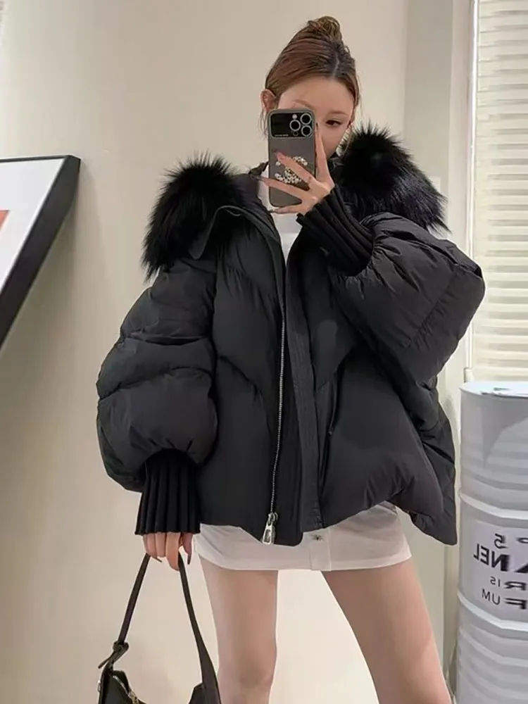 سترة قصيرة بغطاء للرأس جديدة لعام 2025 للنساء، سترة خبز سميكة ودافئة، معطف شتوي فضفاض وتنحيف عصري #1