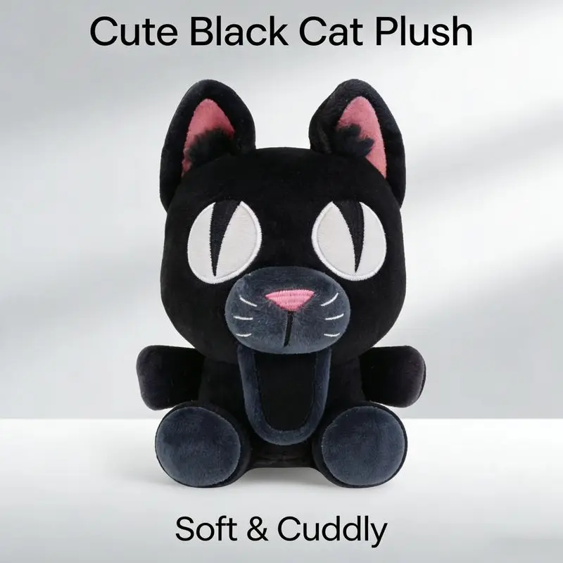 99 Nights in the Forest Black Cat Plush Horror Game Cute Stuffed
