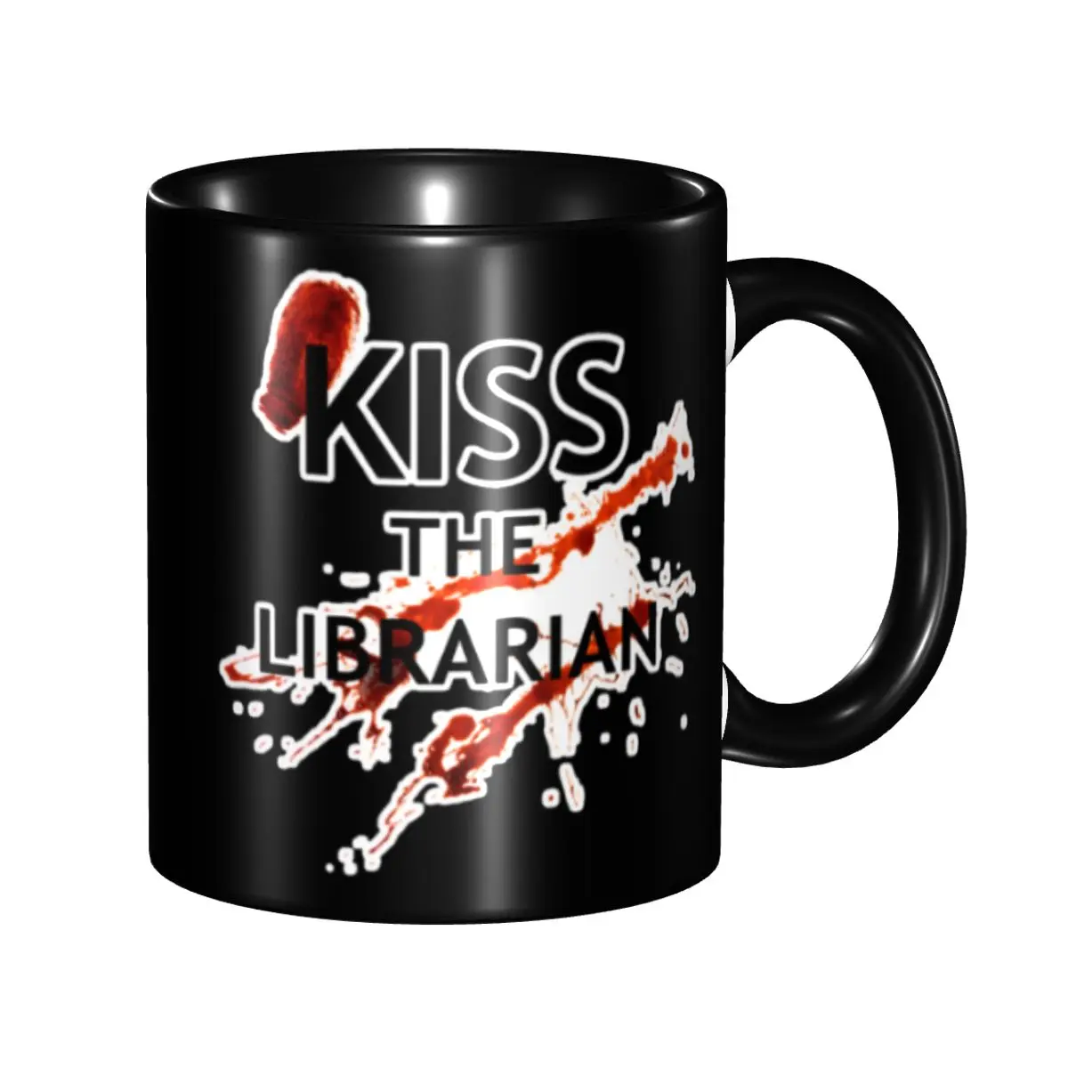 Personalized Kiss The Librarian Coffee Mug DIY Buffy the Vampire Slayer Ceramic Tea Milk Cup