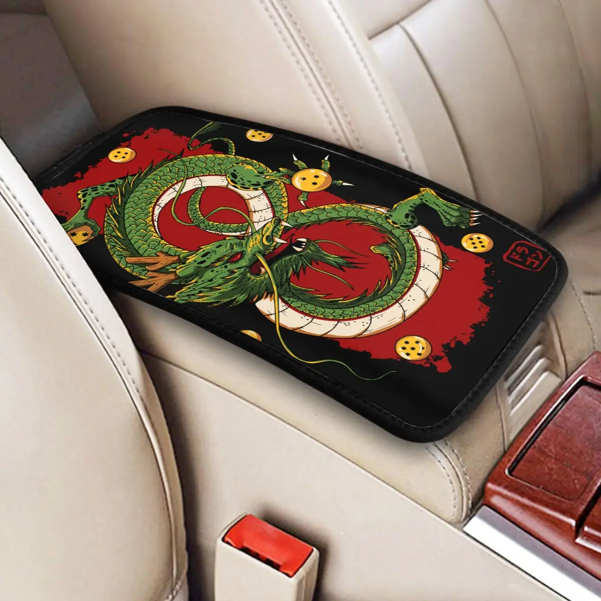 Dragon Ball Car Armrest Cover Mat Universal Leather Center Console Cover Pad Car Interior Accessories