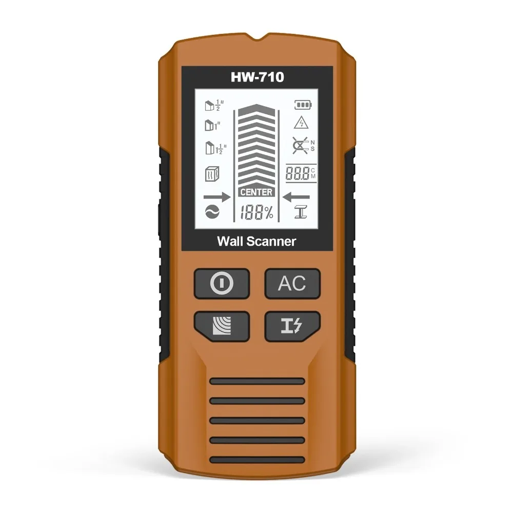 6-in-1 Stud Finder High Accuracy Depth Tracker AC Cable Wires Depth Tracker with LCD Display Efficiently Setect