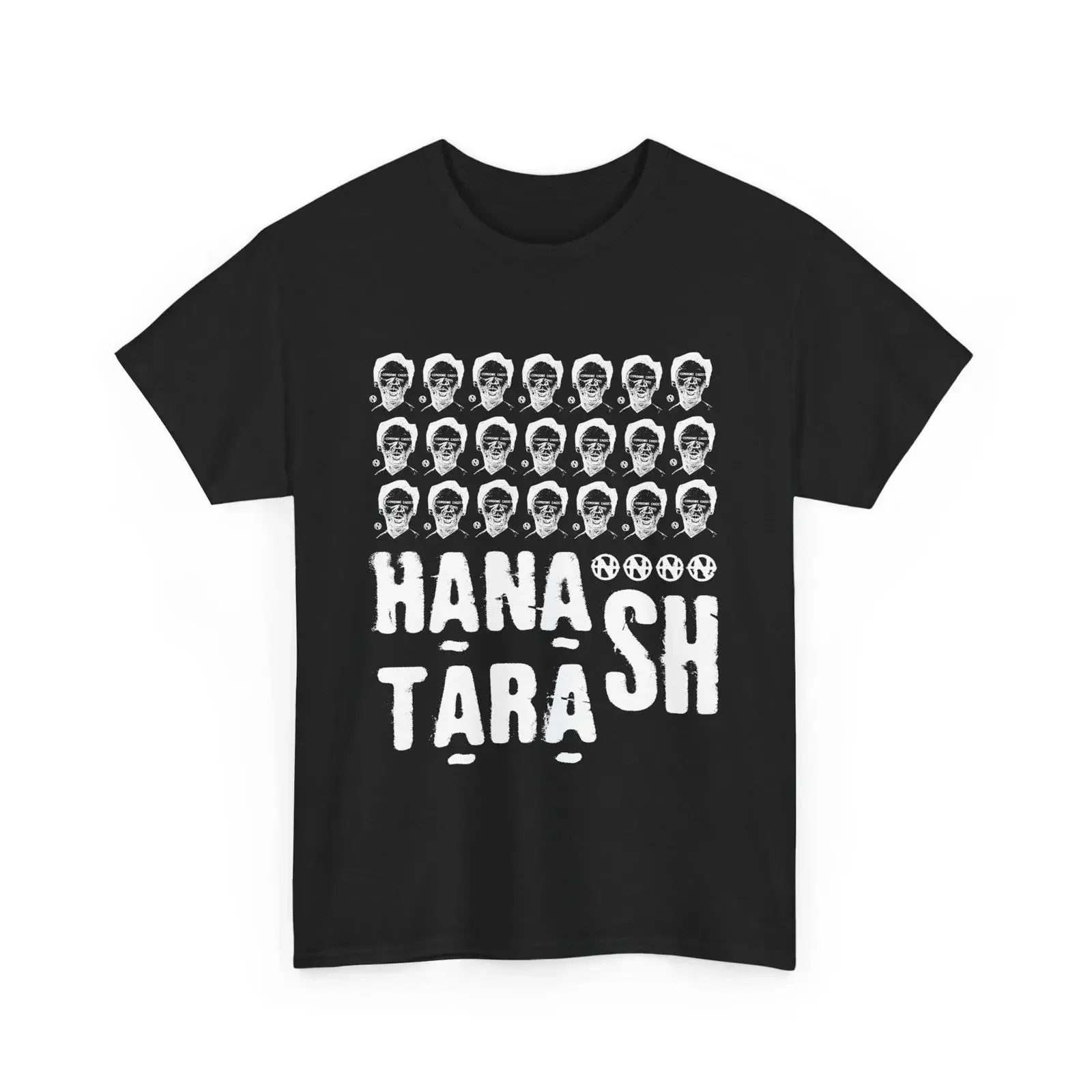 Hanatarash T Shirt Multi Head Large Print Japanese Noise Boredoms Yamantaka Eye 8 colorways vintage Washed Unisex Versatile