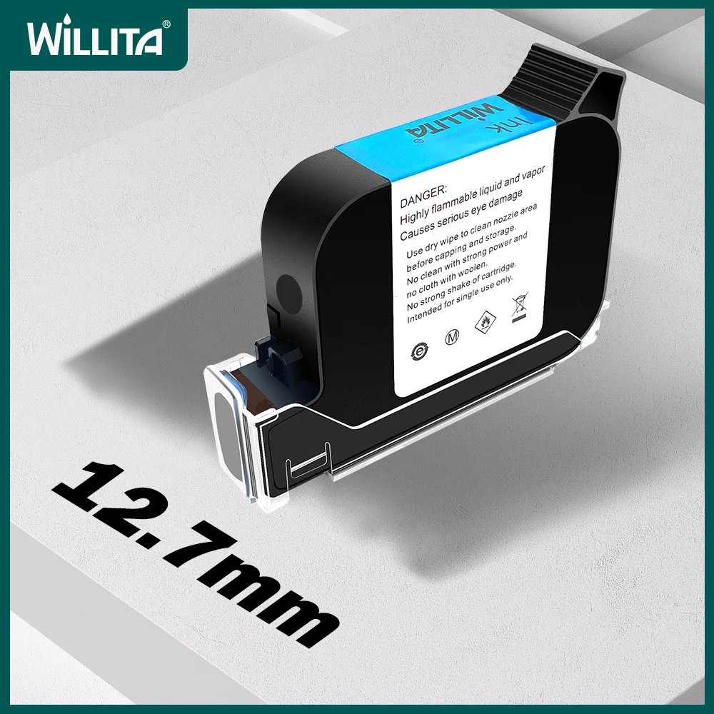 Cartucho de tinta portátil para impressoras a jacto de tinta de secagem rápida compatível com 2588/JS12/2580 12,7 mm Eco Solvente para impressoras sem encriptação