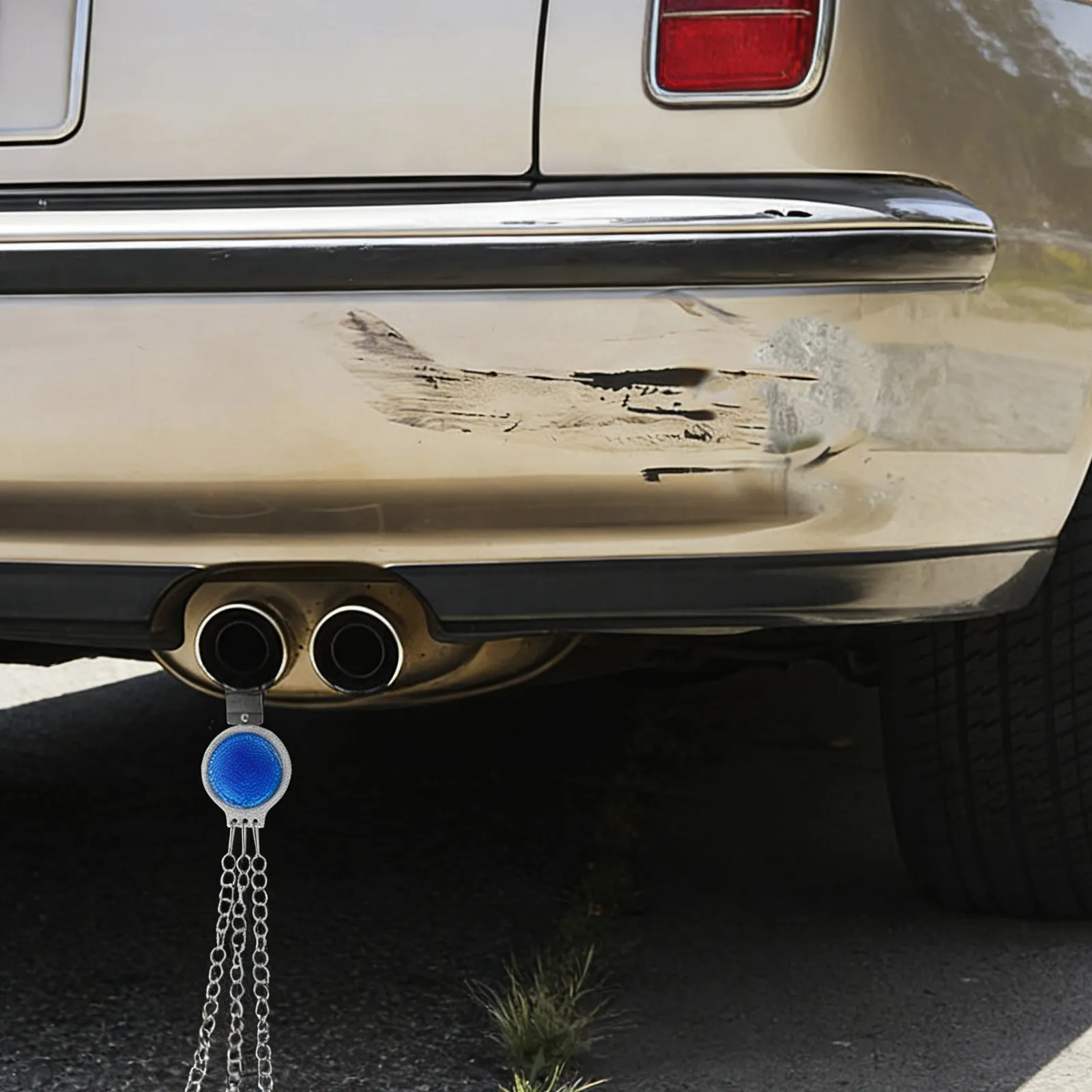 2Pcs Car Anti Static Ground Strap Metal Chain Blue 13-Inch Weatherproof Static Discharge Strip Automotive Electrostatic Removal