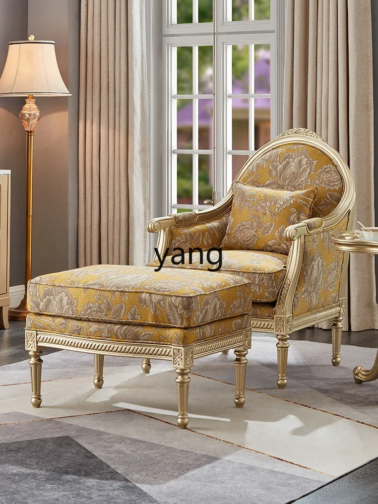 

LTT Fabric Leisure Chair Light Luxury Modern Simple Wingback Chair Single Mortise Structure Sofa Chair Pedal