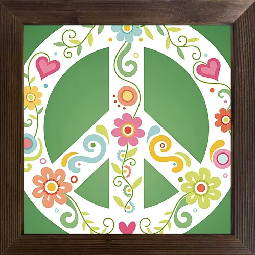 A cool cartoon flower case with a wooden frame and oil painting that can be used for home classroom festival decoration