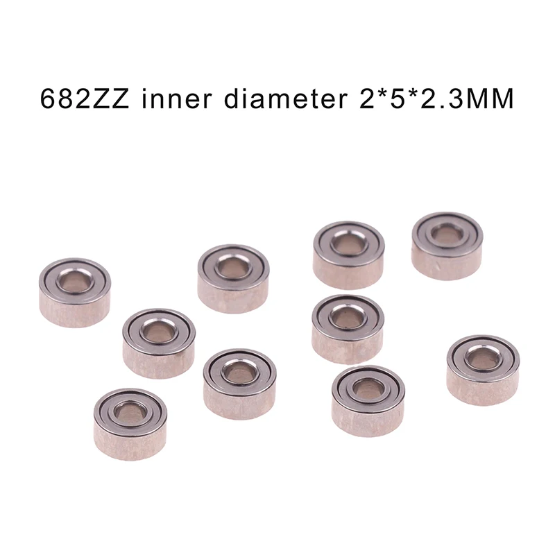 10pcs 682ZZ 2*5*2.3mm Bearing shielded deep groove ball bearings Miniature full ball bearings