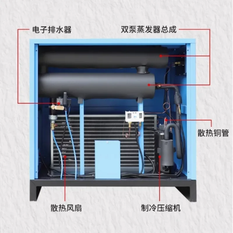 آلة التجفيف بالتجميد، مجفف مبرد، آلة لولبية متغيرة التردد المغناطيسي الدائم، ضاغط الهواء، تلقائي الهواء المضغوط