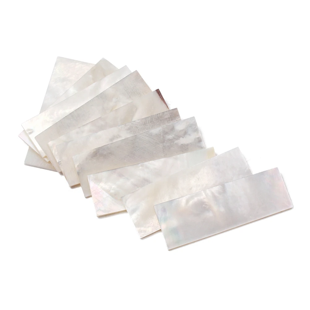 

10 pcs White Shell Guitar Fingerboard Markers Fret Inlays Dot Easy Cut Install Suitable Any Type Bass Decorative
