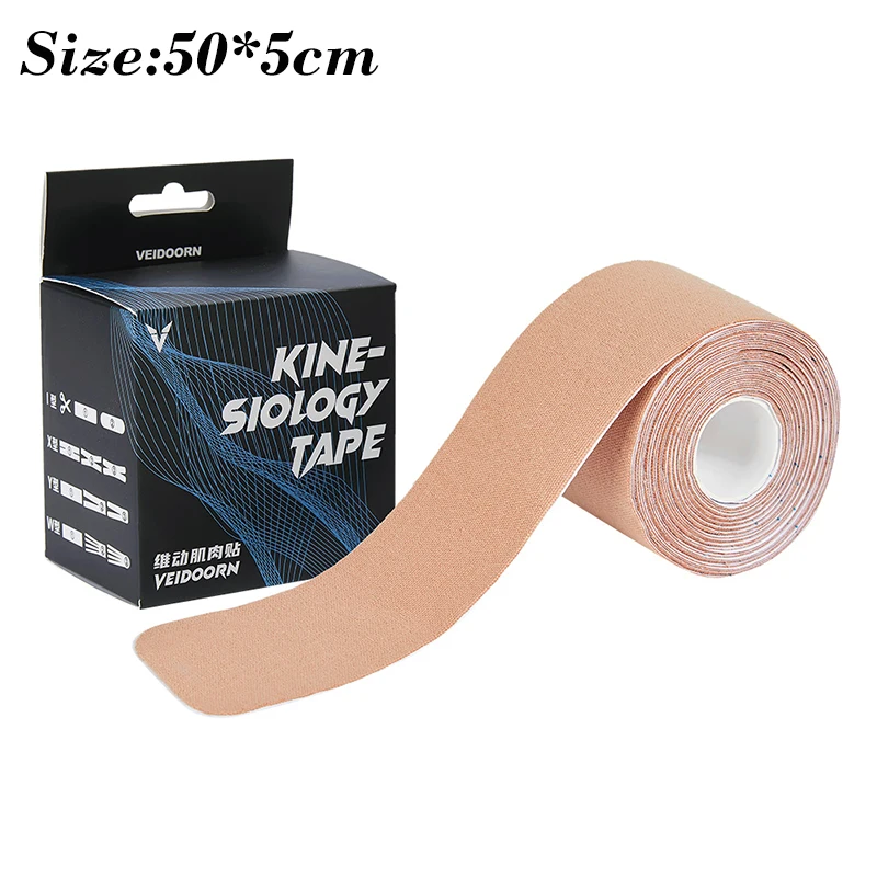 Elastic Kinesiology Athletic Tape 5M Long Waterproof Precut Strips Sports Weightlifting Tape Supports Muscles Knees Shoulders