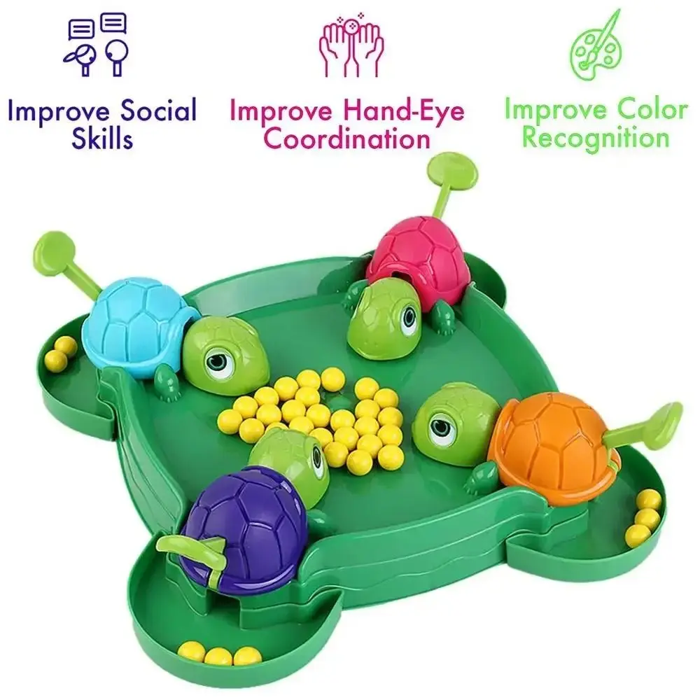 Tabletop Game Turtles Eat Beans Board Game Portable Multiplayer Hungry Turtle Board Game Learning Montessori