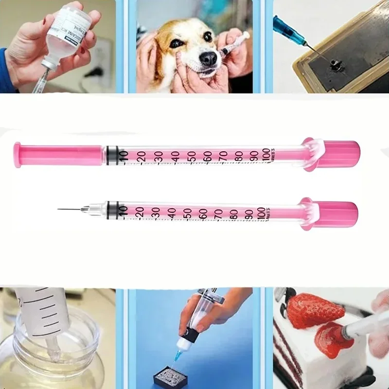 1ml*30/31G/8mm Medical Disposable Syringes Individually Wrapped 100Pcs Per Package for Pet Medical Laboratory Sampling/Testing