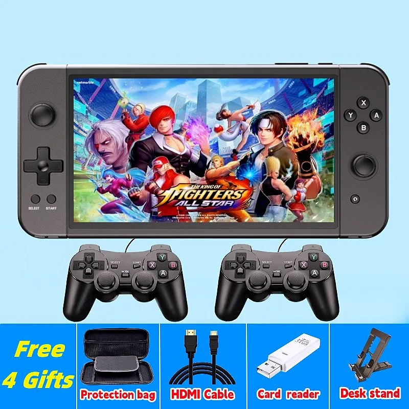 Neue 7-zoll quad-core arcade konsole schalter 3D joystick multiplayer mehr als 9000 spiel FBA/PS
