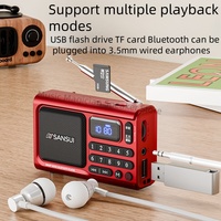 NEW SanSui F77 Bluetooth Speaker FM Radio Supports High Fidelity Campus Radio Recording Headphone Output USB Drive TF Card AUX