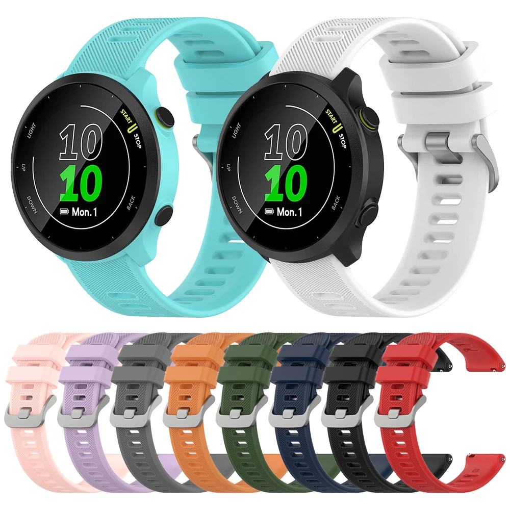 20mm Official style strap For Garmin Forerunner 55 158 Wristband Forerunner 245 645 Music Quick Release Silicone bands Bracelet