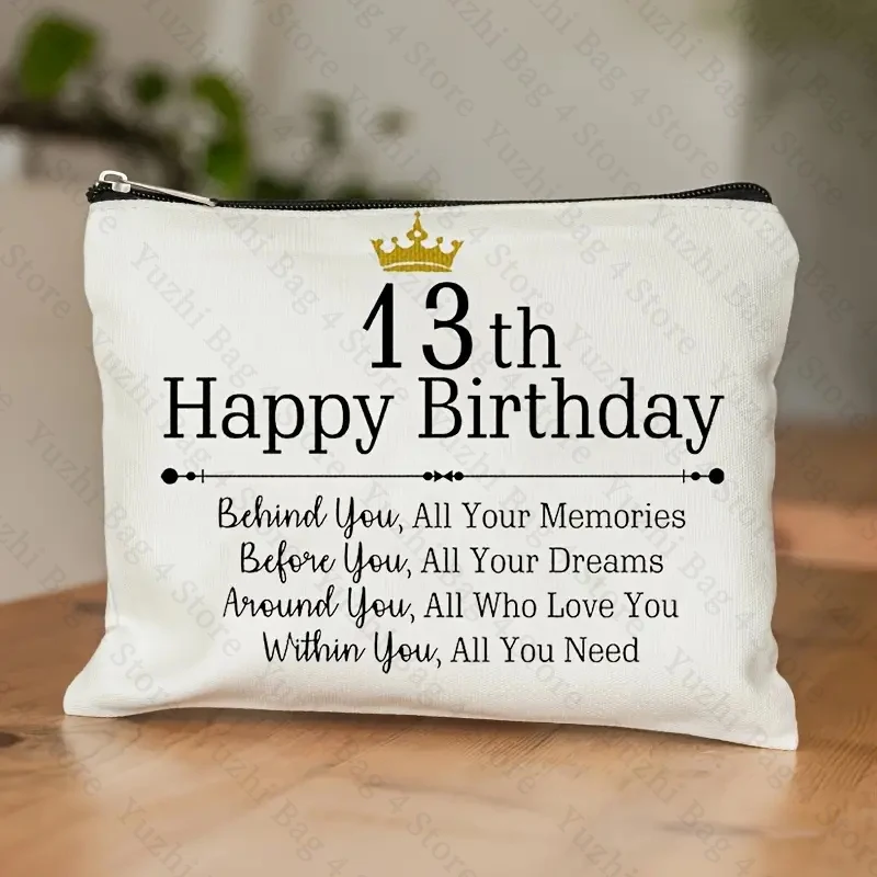 Birthday Gifts for Women Travel Zipper Makeup Bags Happy Birthday Gifts for Daughter Niece Friend Sister Birthday Gifts for Her