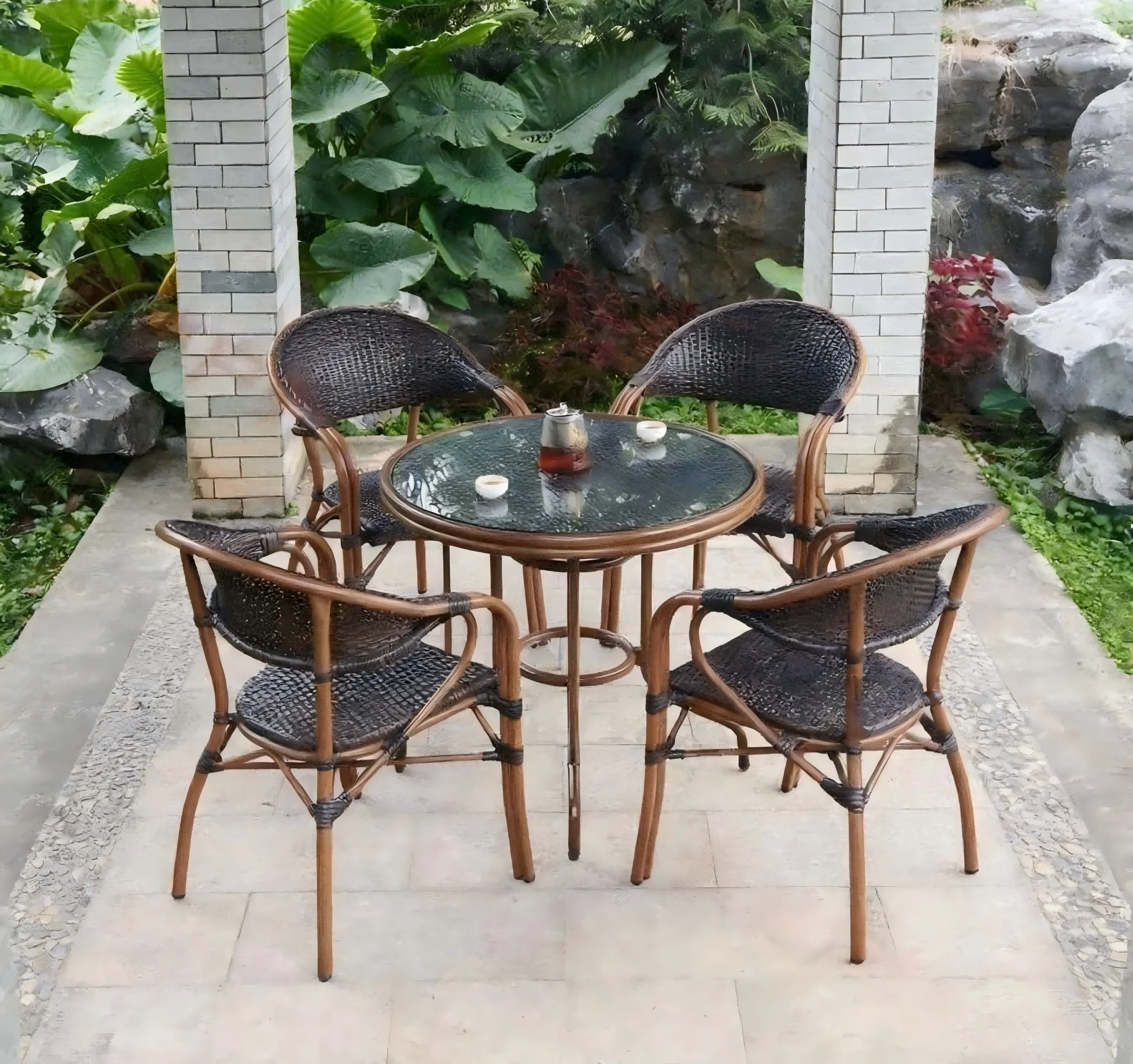 Silla de bistró apilable de mi - Outdoor Furniture Dining Set reseña y precio