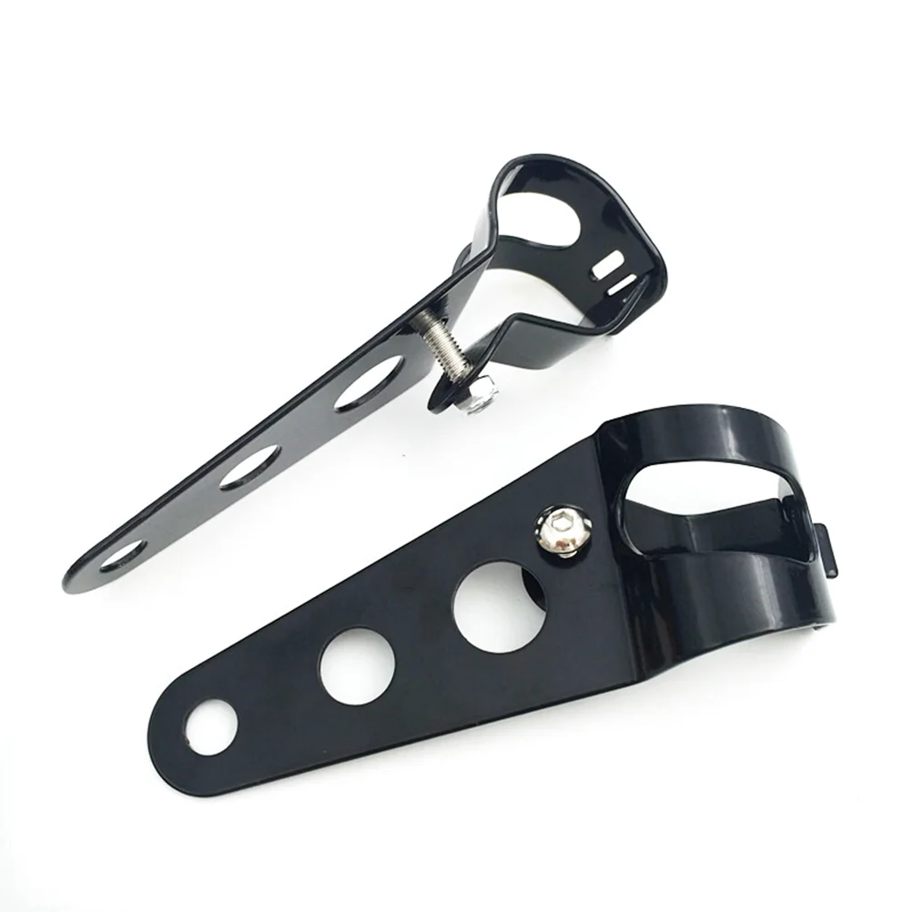 

1 Pair Motorcycle Headlight Side Mounting Brackets Universal Motor 28-43mm Fork Tube Ears Bracket (Black)