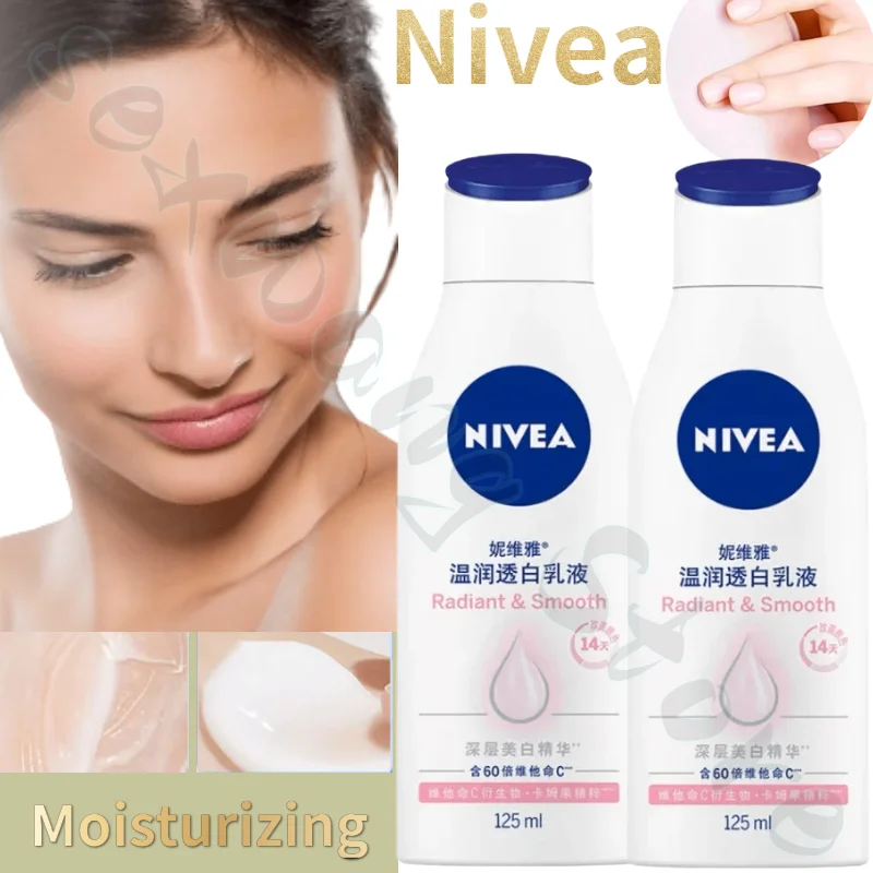 125 ml Nivea Whitening-Körpermilch lindert trockene Haut, Peeling spendet Feuchtigkeit, hellt den Teint auf, Peeling-Körpermilch, Körperpflege