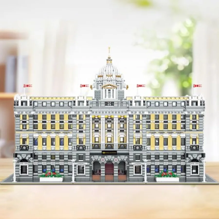 Luxurious Shanghai Bank Building Blocks Set, 10423 Pieces Modular Building Bricks House Model, Creative Landmark Buildings Gift