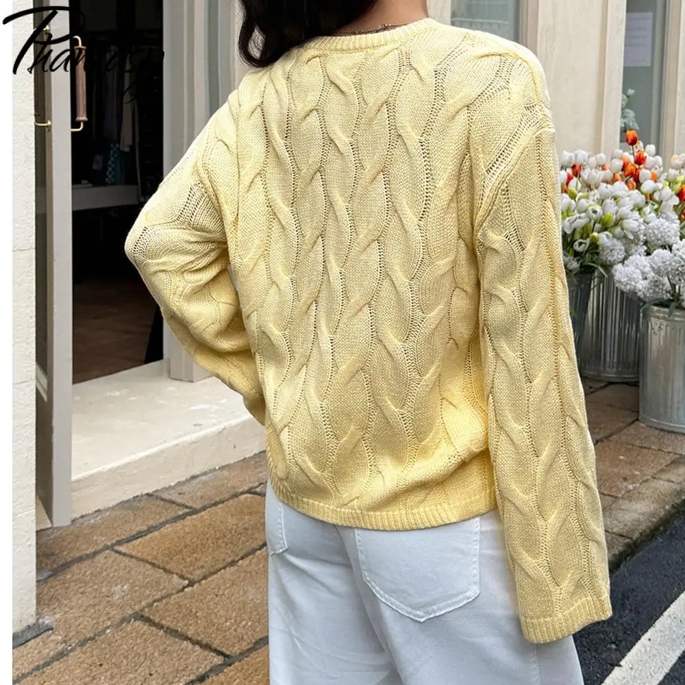 Phantasy Freizeit Einfache Lange Ärmel Einfarbig Weste Pullover frauen Kleidung 2025, Herbst Winter Pullover Vintage Kleidung