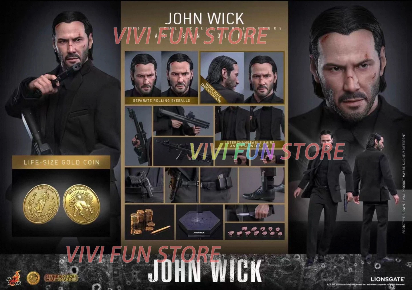 In Stock Original HT MMS832/833AE John Wick Movability Model Toys HOT TOYS Concept Art Series 1/6TH SCALE COLLECTIBLE FIGURE - view 4