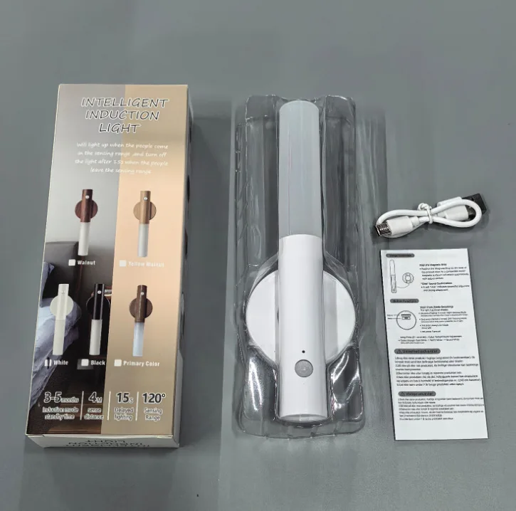 New Smart Motion Sensor Night Light LED Rechargeable Magnetic Wall Lamp Bathroom Kitchen Toilet Wall Induction