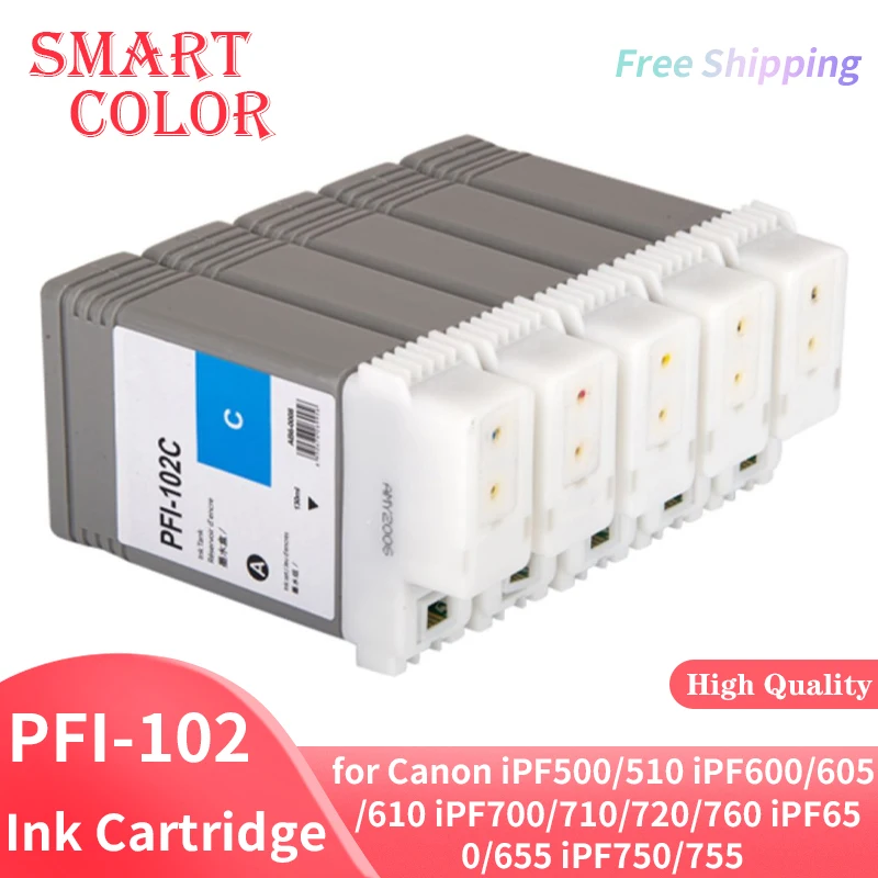 PFI 102 PFI-102 Ink Cartridge for Canon Printer iPF500/510 iPF600/605/610 iPF700/710/720/760 iPF650/655 iPF750/755 with Full ink